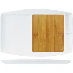Блюдо для подачи бамбук,фарфор ,H=20,L=335,B=220мм
