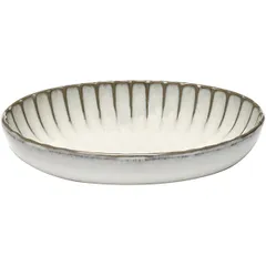 Salad bowl “Inku” oval ceramics ,H=37,L=190,B=130mm white