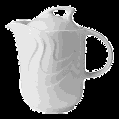 Coffee pot “Melody” with lid  porcelain 0.6l D=95,H=156,L=170,B=94mm white