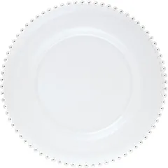 Тарелка «Гелиос» подстановочная стекло D=34см прозр.,серебрян.