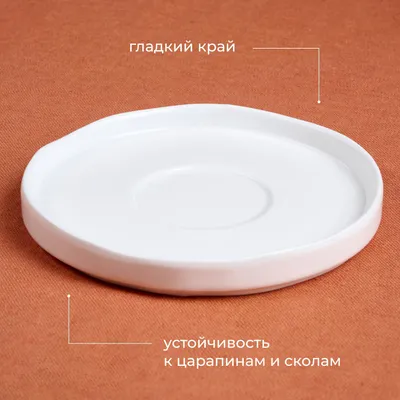 Блюдце «Эггшелл» с бортом фарфор D=155/60,H=19мм белый, Диаметр (мм): 155, изображение 3