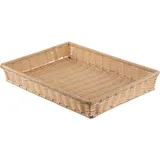 Корзина для хлеба плетеная прямоугольная полиротанг ,H=60,L=420,B=315мм бежев.