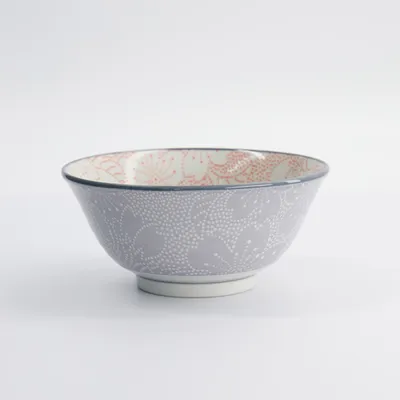 Салатник «Дот Сакура» фарфор 0,5л D=148,H=68мм красный,серый, изображение 3