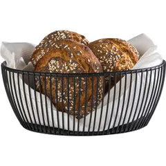 Корзина для фруктов «Сварт» овальная металл ,H=8,L=20,B=15см черный, изображение 2