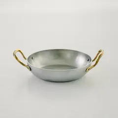 Сковорода для подачи «Арго» с двумя ручками алюмин.,латунь 450мл D=140,H=35мм серебрист., изображение 2