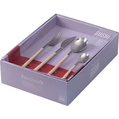 Набор столовых приборов береза на 6 персон[24шт] сталь нерж.,пластик ,H=40,L=29,B=24,5см, изображение 3