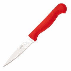 Vegetable knife red handle  stainless steel, plastic  L=7cm  red, metal.