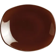 Plate “Terramesa Mocha” small oval  porcelain ,H=2,L=15,B=13cm brown.