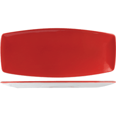 Dish “Firenza red Neo”  porcelain , H=20, L=355, B=153mm  red, white