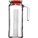 Кувшин «Фриго» с крышкой стекло 1л D=97,H=181,L=148,B=3мм прозр.,желт.