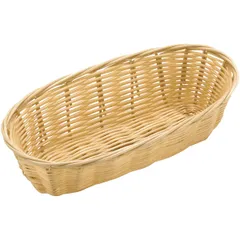 Wicker basket for bread  polyrottan , H=6, L=23, B=10cm  light brown.