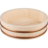 Кадка для риса бамбук,пластик D=270,H=75мм бежев.