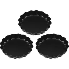 Форма для выпечки (новый арт 04147339)[3шт] карб.сталь,антиприг.покр. D=80,H=6мм черный