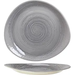 Plate “Scape Gray” small  porcelain ,H=30,L=305,B=270mm gray