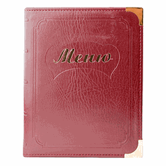 Папка-меню А4 кожезам. ,L=32,B=25см бордо