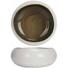 Салатник «Сплеш» фарфор D=160,H=65мм белый,коричнев., изображение 2