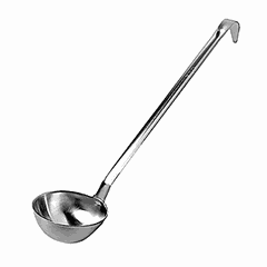 Ladle stainless steel 1l D=17,H=17,L=63cm metal.