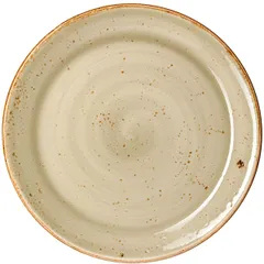 Plate “Kraft Green” small  porcelain  D=30, H=2cm  green.