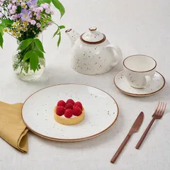 Тарелка «Париж» фарфор D=25см белый,коричнев., Диаметр (мм): 250, изображение 4