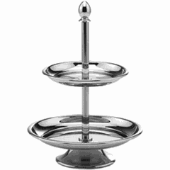 Этажерка 2 яруса для десерта сталь D=16/21,H=22,5см металлич.