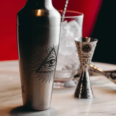 Джиггер «Афродита» 60/90 мл с рисунком сталь нерж. D=45,H=145мм серебрист., изображение 8