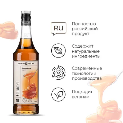 Сироп «Карамель» Pinch&Drop стекло 1л D=85,H=330мм, Состояние товара: Новый, Вкус: Карамель, Объем по данным поставщика (мл): 1000, изображение 5