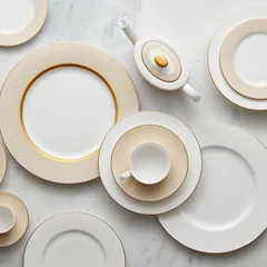 Чашка чайная «Даймонд» кост.фарф. 200мл D=6,H=6см золотой,белый, изображение 2