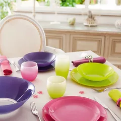 Тарелка глубокая «Арти» стекло 0,78л D=20см розов., изображение 3