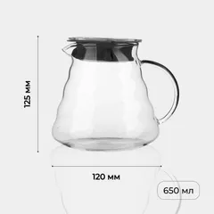 Чайник заварочный «Идзуми» с силиконовой прокладкой термост.стекло 0,65л D=12,H=12,5см, изображение 4