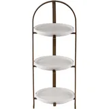 3-tier shelf with plates “Diana”  porcelain  D=12,H=33,L=13,B=13cm white