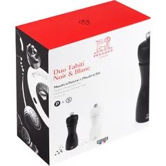 Набор мельниц для специй «Таити» дерево ,H=15см черный,белый, изображение 2