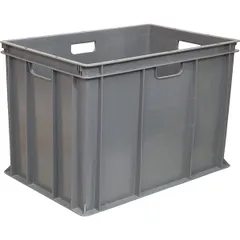 Ящик для продуктов сплошной с ручками (от 0 до +50°C) полиэтилен 84л ,H=41,L=60,B=40см серый