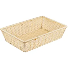 Rectangular wicker bread basket  polyrottan , H=10, L=42.5, B=28cm  beige.