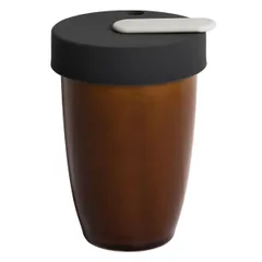 Кружка с двойной стенкой фарфор,силикон 250мл D=8,H=11см кофейн.,черный