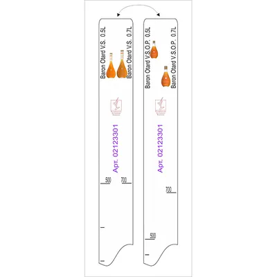 Линейка барная «Отард» VS, VSOP 0.5, 0.7л
