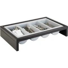 Organizer for tables. devices (4 sections) wenge color  wood, polyprop. , H=12, L=57.5, B=37cm