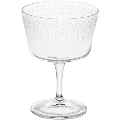 Шампанское-блюдце «Новеченто Арт деко» стекло 220мл D=90,H=124мм прозр., изображение 3