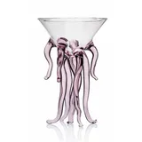 Cocktail glass “Medusa” glass 200ml D=11,H=20cm clear,pink.