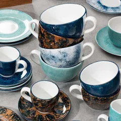 Чашка чайная «Аида» фарфор 280мл D=108,H=66мм белый,синий, изображение 3