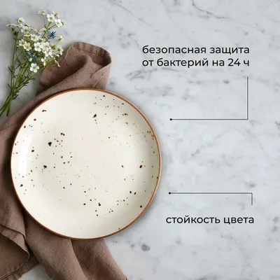 Тарелка «Париж» фарфор D=21см белый,коричнев., Диаметр (мм): 210, изображение 17