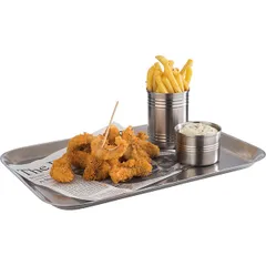 Поднос «Винтаж» прямоугольный сталь нерж. ,H=15,L=380,B=265мм серебрист.,матовый, изображение 2