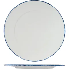 Plate “Blue Dapple” for presentations  porcelain  D=305, H=15mm  white, blue