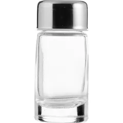 Salt shaker glass, stainless steel 40ml D=35,H=80mm transparent,metal.