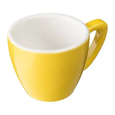 Чашка кофейная «Пур-Амор» фарфор 80мл D=66/40,H=55,L=90мм желт.,белый, изображение 3