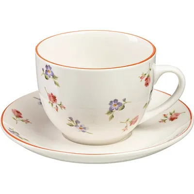 Набор посуды «Поэма Камарг» чайная пара (чашка + блюдце)[4шт] фарфор 260мл D=9/15,H=7см белый,розов., изображение 10