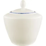 Сахарница «Блю Дэппл» с крышкой фарфор 170мл D=87/45,H=95мм белый,синий
