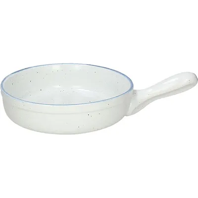 Сковорода порционная «Органика» фарфор D=18см белый,синий