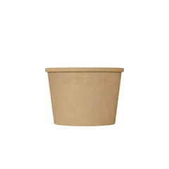 Контейнер бумажный OneBowl для супа картон 380мл D=102/77,H=72мм св.корич., изображение 2