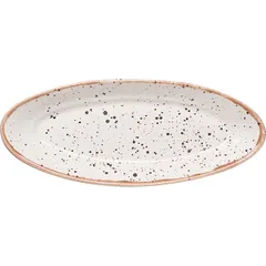 Dish “Punto Bianca” oval  porcelain , L=28, B=11.5 cm  white, black