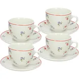 Набор посуды «Поэма Камарг» чайная пара (чашка + блюдце)[4шт] фарфор 260мл D=9/15,H=7см белый,розов.